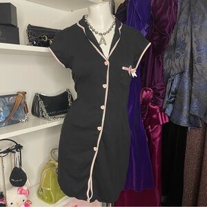 y2k button up sleep dress